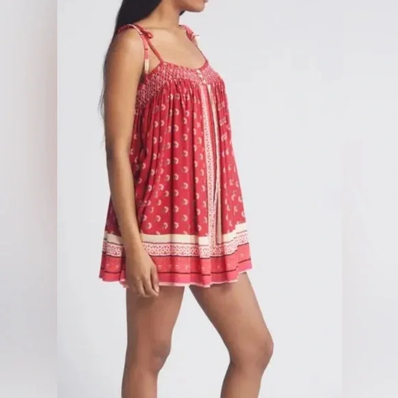 Intimately Free People Rule The World Romper In Ruby Combo Sz - Picture 4 of 11